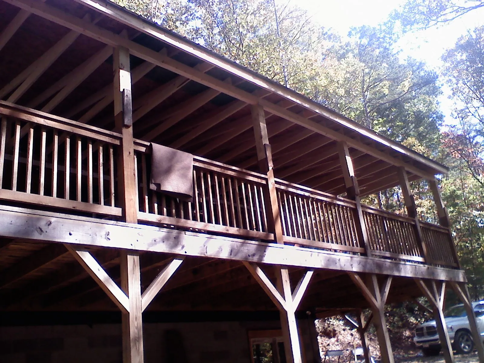 Timber framing under a new elevated porch and deck — Roof Leak Repair in Mc Kees Rocks by Roofing Brothers